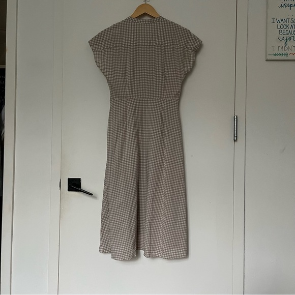 Uniqlo Beige Lawn Short Sleeve Flare Dress, XS - Picture 5 of 7